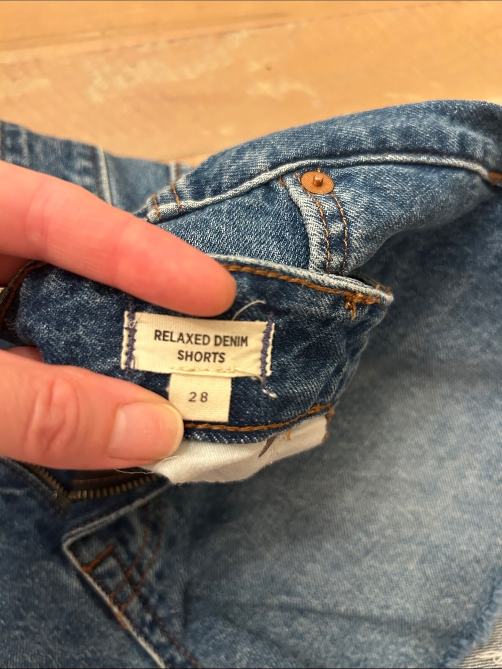 Madewell Blue Distressed Denim Cutoff Shorts - Picture 3 of 4